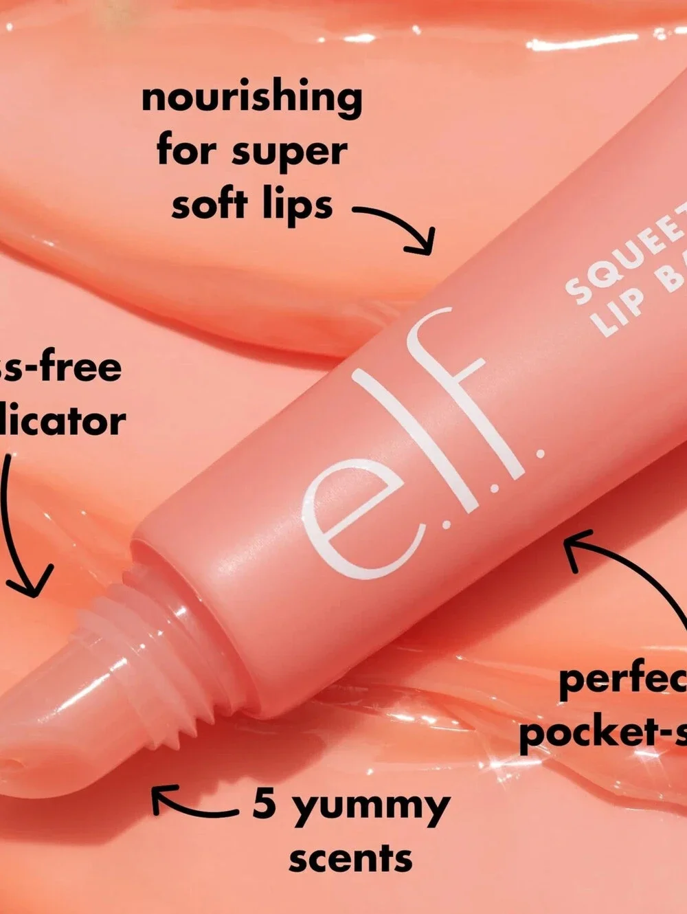 Open Box- elf Squeeze Me Lip Balm Moisturizing Sheer Tint -Strawberry
